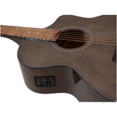 Dimavery STW-50, elektroakustická kytara typu Mini Jumbo, hnědá