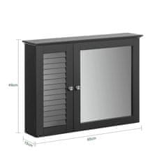 SoBuy SoBuy BZR55-DG Zrcadlová skříňka Nástěnná skříňka Koupelnový nábytek Tmavě šedá