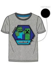 Mojang Studios Chlapecké tričko s krátkým rukávem Minecraft - Creeper - šedé