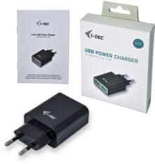 I-TEC síťová nabíječka, 2x USB-A 2.4A, černá