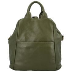 Delami Vera Pelle Luxusní dámský kožený kabelko-batoh Opu, zelená