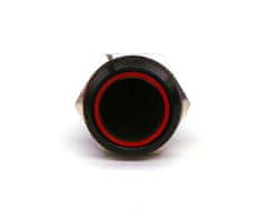 motoLEDy Vypínač, tlačítko LED 18 mm černá, červená