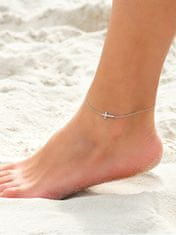 Preciosa Moderní stříbrný náramek na nohu Tender Cross 5358 00