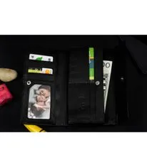 Alessandro Paoli L59 Dámská kožená peněženka s krystaly černá
