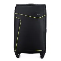 Solier Velký cestovní kufr L STL1651 soft černá/žlutá