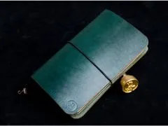 TLW Kožený zápisník ve stylu Midori malachitový vel.: A6 (105x148mm)