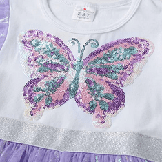 Dívčí šaty Jane fialové s motýlem 4