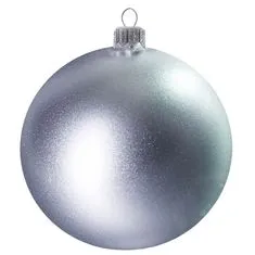 Decor By Glassor Skleněná vánoční koule stříbrná (Velikost: 8)