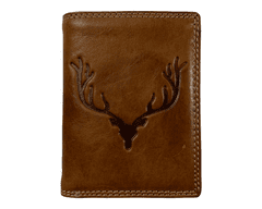 Dailyclothing Celokožená peněženka s jelenem - hnědá 5279