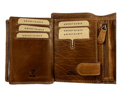 Dailyclothing Celokožená peněženka se sovou - hnědá 2671
