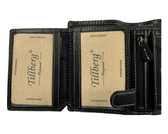 Dailyclothing Celokožená peněženka se sovou - černá 2671