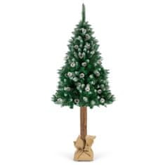 Plonos Umělý vánoční stromek na přírodním kmeni s mrazem - Diamantová borovice 180 cm