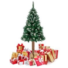 Plonos Umělý vánoční stromek na přírodním kmeni s mrazem - Diamantová borovice 180 cm