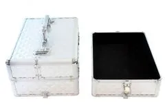 APT CA19 Dvoudílný kosmetický kufřík na kolečkách stříbrná