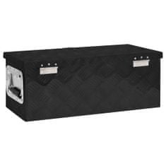 Greatstore Úložný box černý 60 x 23,5 x 23 cm hliník
