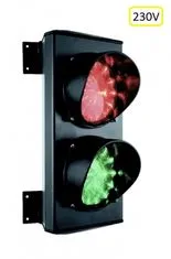 Kovoinox Semafor dvoukomorový, červená/zelená žárovka E27