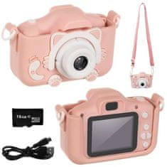 Leventi Dětský digitální fotoaparát s motivem kočičky-růžový