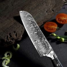 Sunnecko  Kuchyňský Santoku nůž 5" Sunnecko 73 vrstev damaškové oceli 
