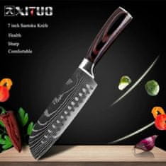 Xituo  Kuchyňský Santoku nůž 7" XITUO SAGA ocel 7CR17 440C 