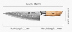 Xinzuo  Nůž šéfuchaře 8.5" XINZUO LAN 73 vrstev damaškové oceli 
