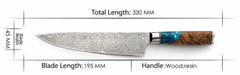 GRAND SHARP  Šéfkuchařský nůž 7.5" GRAND SHARP 110 vrstev damaškové oceli 