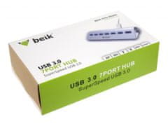 Beik Sedmiportový USB 3.0 hub rozbočovač HYD-9030H hliníkový + adaptér
