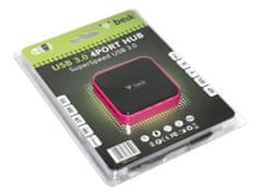 Beik Čtyřportový USB 3.0 hub rozbočovač HYD-9003B - růžový