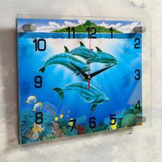 Ruby Nástěnné hodiny, série: moře "delfíni"
