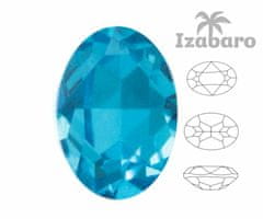 Izabaro 2ks crystal akvamarín modrá 202 oválný efektní