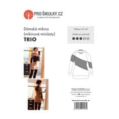 Prošikulky Střih dámská mikina (mikinové mini šaty) TRIO | 32 - 60 - Česky