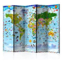 Artgeist Paraván - Mapa světa pro děti II 225x172