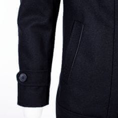 Zapana Pánský vlněný kabát s příměsí kašmíru Marsh černý XL