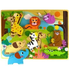 Tooky Toy Dřevěná hračka Tooky Puzzle zvířátek v lese Dopa