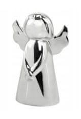 Polnix Vánoční figurka anděla stříbrná 9 cm