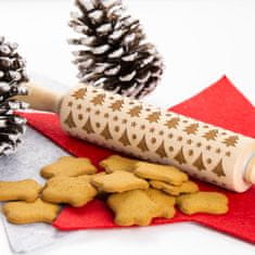 La Cucina Dortový Váleček S Gravírovaným Dřevěným Vánočním Ozdobným Vzorem Pro Vánoční Stromek Cookies