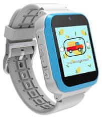 Helmer dětské chytré hodinky KW 801/ 1.54" TFT/ dotykový display/ foto/ video/ 6 her/ micro SD/ čeština/ modro-bílé