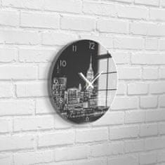 Styler Nástěnné hodiny MĚSTO sklo průměr 30 cm