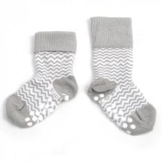 KipKep Dětské ponožky Stay-on-Socks ANTISLIP 12-18m 1pár Ziggy Grey