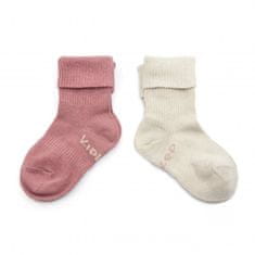 KipKep dětské ponožky Stay-on-Socks 12-18m 2páry Dusty Clay