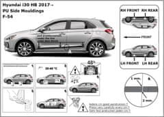 Rider Ochranné boční lišty na dveře, Hyundai i30 III, 2017- , Combi, Hatchback