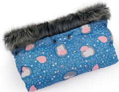 INFANTILO Rukavice na kočárek Infantilo Winter de luxe - ježci na modrém