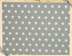 INFANTILO Barevná FLANELOVÁ plenka 70x80cm - Bílé hvězdy na šedém