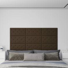 Greatstore Nástěnné panely 12 ks hnědé 60 x 30 cm umělá kůže 2,16 m²