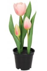 TOP GIFT Umělé silikonové tulipány v květináči o průměru 23 cm