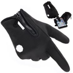 MG Sport voděodolné zimní rukavice pro ovládání dotykového displeje, černé
