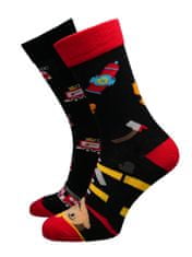unisex ponožky Fireman černo-červené 39-42