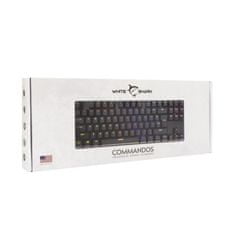 White Shark herní mechanická klávesnice GK-2106 COMMANDOS, US layout, modrý sw, černá
