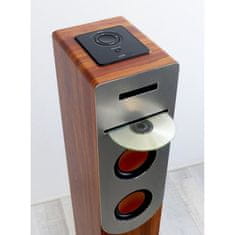 Inovalley INOVALLEY HP34-CD-WOOD Věžový CD přehrávač, Bluetooth, 100 W, USB, dřevo a šedá barva