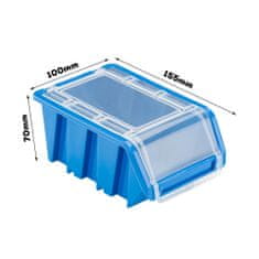 botle 10 kusů Stohovatelné krabice se zavírací chlopní úložný Box modrá barva