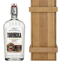 Toruńskie Wódki Bramborová vodka 0,5 l v dřevěném boxu | Toruńska Ziemniaczana Mocna | 500 ml | 50 % alkoholu